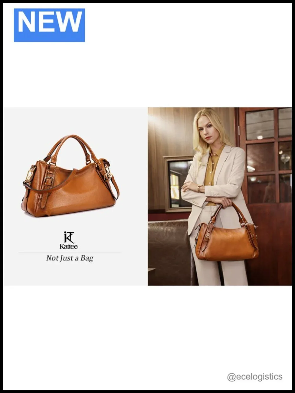 Genuine Leather Satchel Top Handle Crossbody Bag with Removable Strap